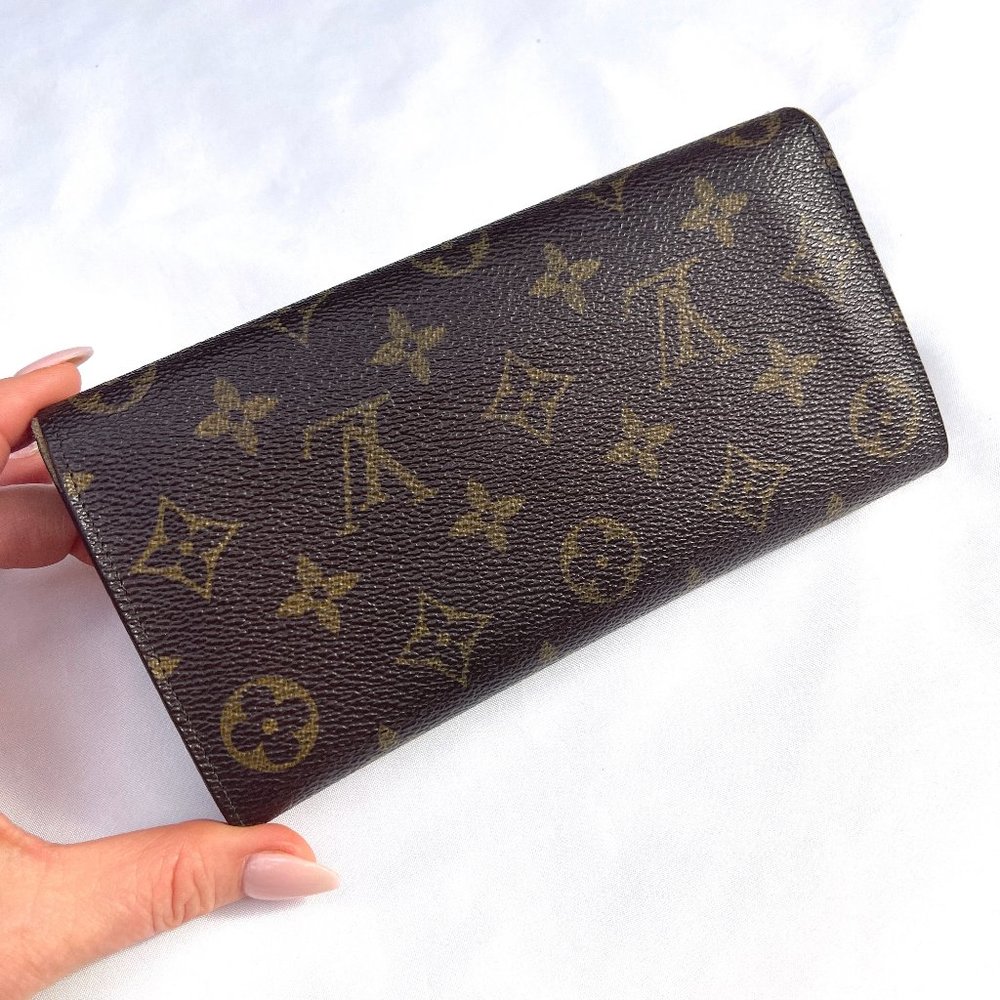 Auc Louis Vuitton Brown Mono Bi-Fold Long Wallet - Picture 8 of 15